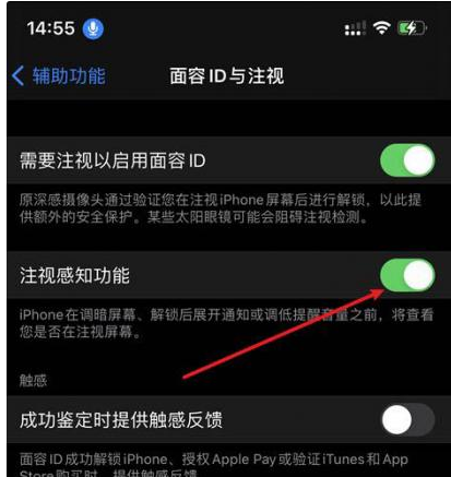 宣城苹果14维修网点分享iPhone14注视感知功能有什么用 